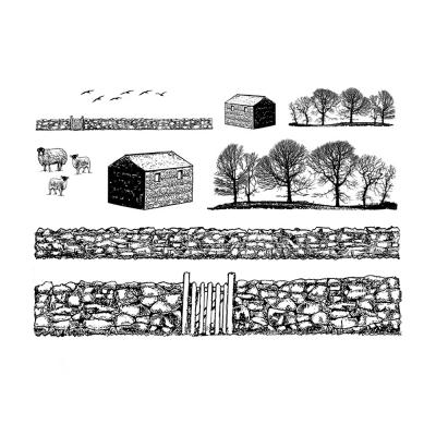 Crafty Individuals Rubber Stamp - Walls, Barns And Trees